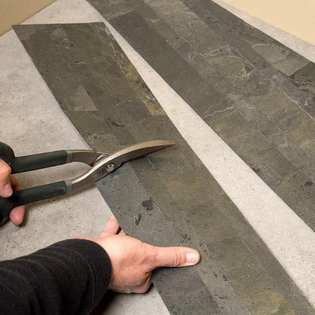 Alt view image 4 of 6 - Peel and Stick Stone Overlay Kitchen Backsplash - Iron Slate (Approx. 15 sq ft Kit) - Easy DIY Tile Backsplash