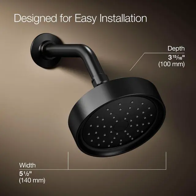 Alt view image 3 of 6 - 965-AK-BL Purist® Single-function showerhead, 2.5 gpm, Matte Black
