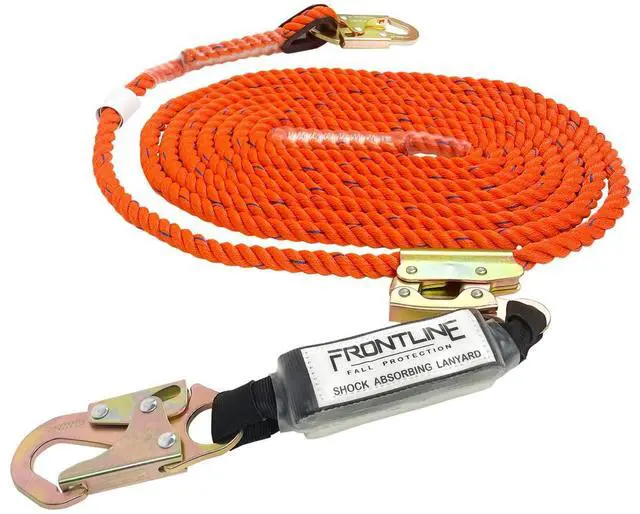 Main image of Frontline VLP200R3L Premium Vertical Lifeline with Openable Rope Grab 200' and Shock Pack | High Tenacity Polyester Material | Double Locking Closing Mechanism | OSHA & ANSI Compliant