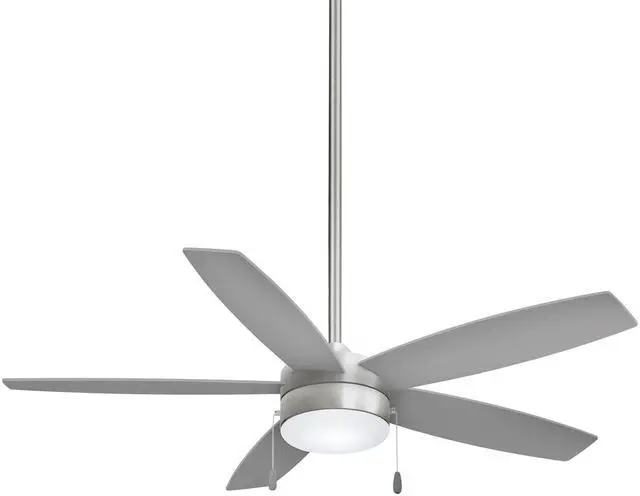 Main image of F673L-BN/SL Airetor 52 Inch Ceiling Fan with Integrated 16W LED Light in Brushed Nickel Finish with Silver Blades