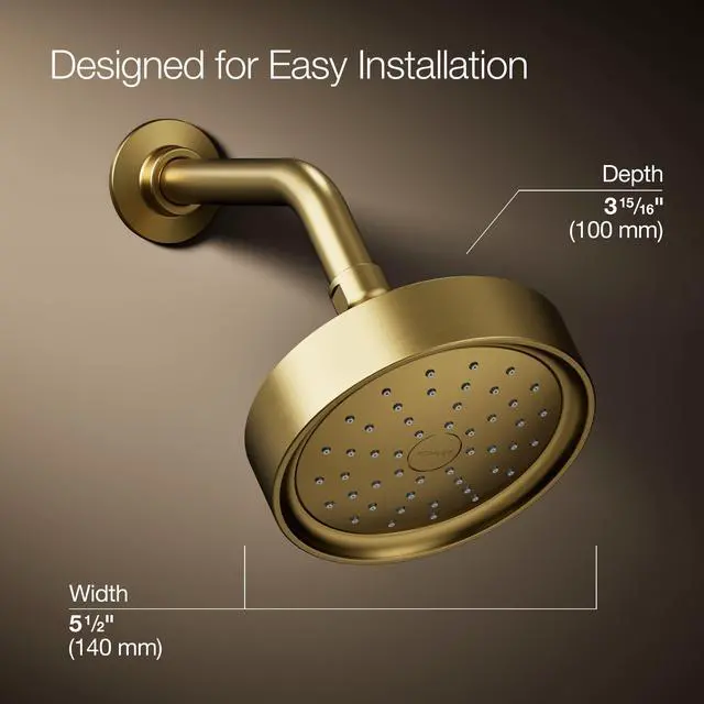 Alt view image 3 of 6 - 965-AK-2MB Purist® Single-function showerhead, 2.5 gpm, Vibrant Brushed Moderne Brass