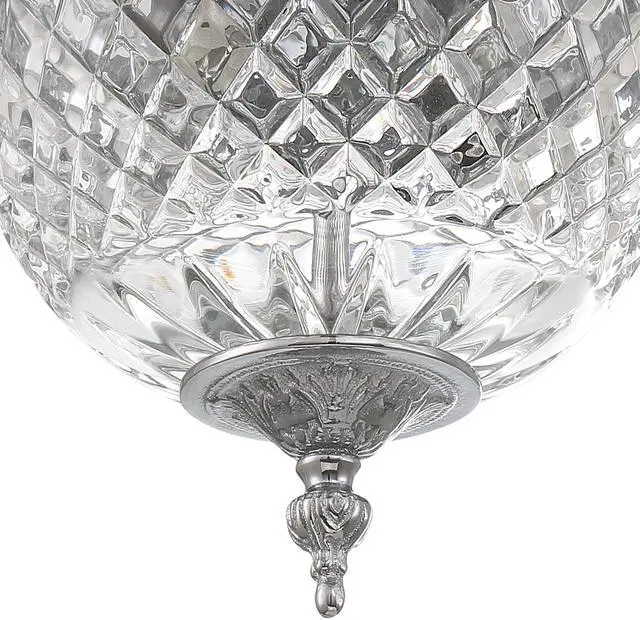 Alt view image 5 of 6 - 2 Light Polished Chrome Crystal Flush Mount