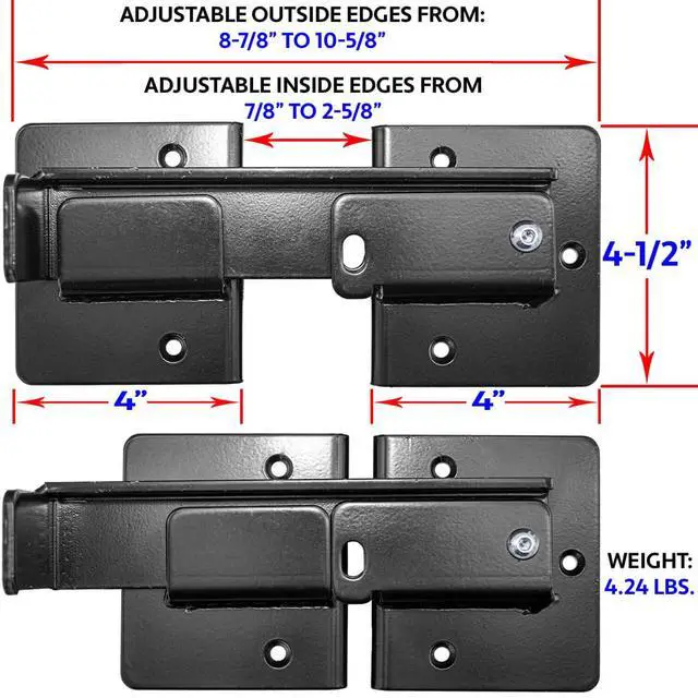 Alt view image 2 of 6 - Double Gate Flip Sentry Gate Latch-Flip Latch. Padlocked for Added Security Powder Coated Black & Has Hardware - CASE Qty 6