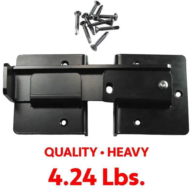 Alt view image 3 of 6 - Double Gate Flip Sentry Gate Latch-Flip Latch. Padlocked for Added Security Powder Coated Black & Has Hardware - CASE Qty 6