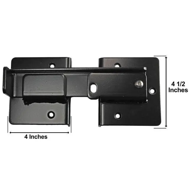 Alt view image 5 of 6 - Double Gate Flip Sentry Gate Latch-Flip Latch. Padlocked for Added Security Powder Coated Black & Has Hardware - CASE Qty 6