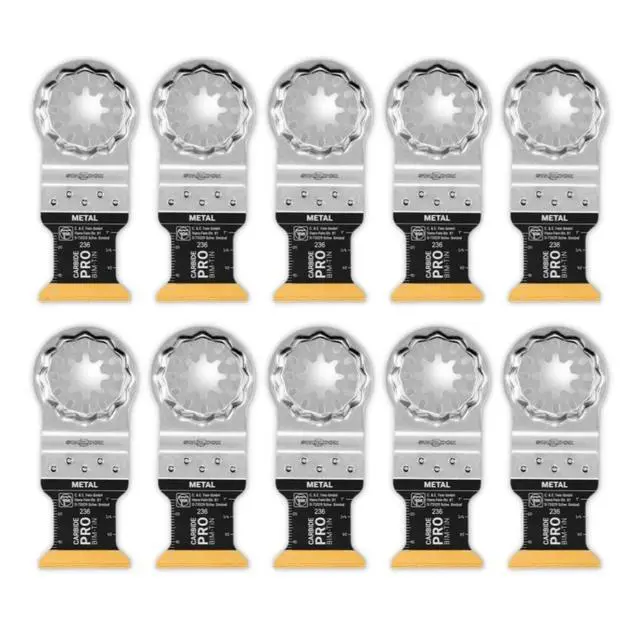 Main image of Starlock E-Cut Carbide Pro Saw Blade - Precision Cutting for Hard Metals, Tempered Screws and Abrasive Materials, TiN Coated, 1-1/4" Width, 1-5/8" Length, 10-Pack - 63502236290