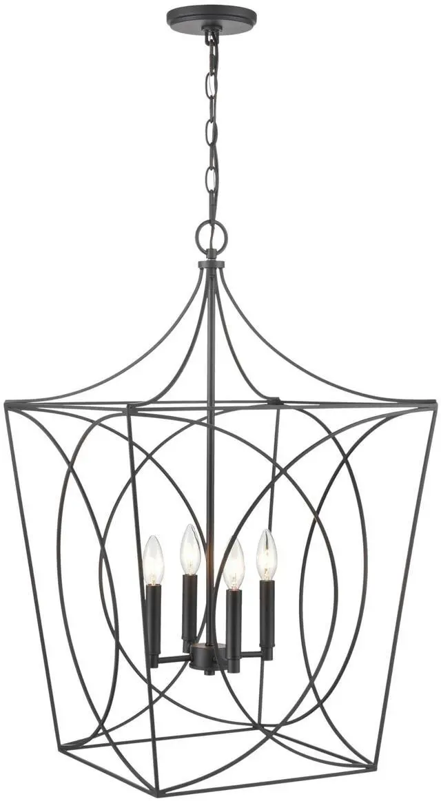 Main image of Tracy - 4 Light Pendant-30.5 Inches Tall and 18 Inches Wide-Matte Black Finish -Traditional Installation