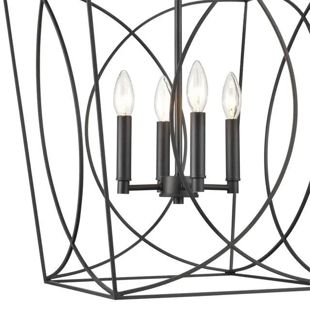 Alt view image 4 of 6 - Tracy - 4 Light Pendant-30.5 Inches Tall and 18 Inches Wide-Matte Black Finish -Traditional Installation