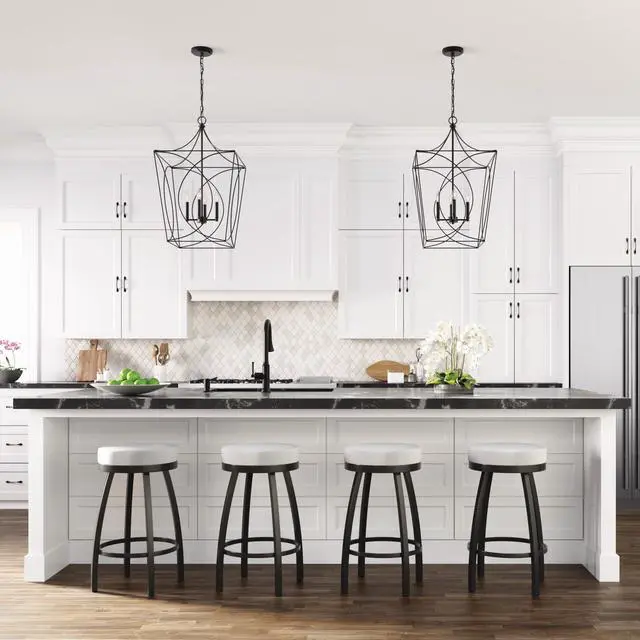 Alt view image 6 of 6 - Tracy - 4 Light Pendant-30.5 Inches Tall and 18 Inches Wide-Matte Black Finish -Traditional Installation