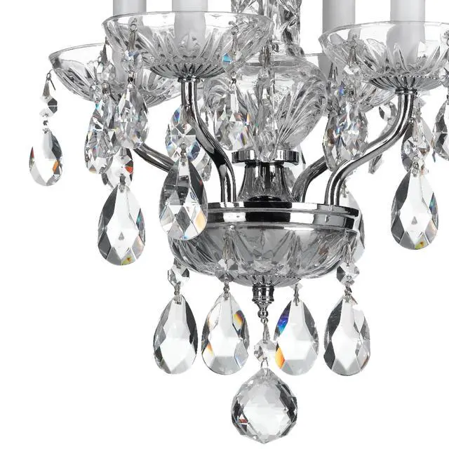 Alt view image 2 of 6 - Welton 11'' Hand Cut Crystal Polished Chrome Chandelier