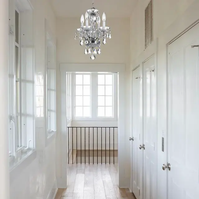 Alt view image 5 of 6 - Welton 11'' Hand Cut Crystal Polished Chrome Chandelier