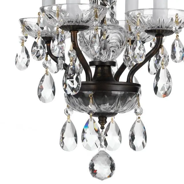 Alt view image 2 of 6 - Welton 11'' Hand Cut Crystal English Bronze Chandelier