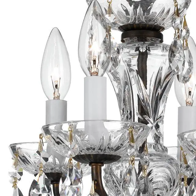 Alt view image 3 of 6 - Welton 11'' Hand Cut Crystal English Bronze Chandelier