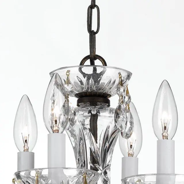 Alt view image 4 of 6 - Welton 11'' Hand Cut Crystal English Bronze Chandelier