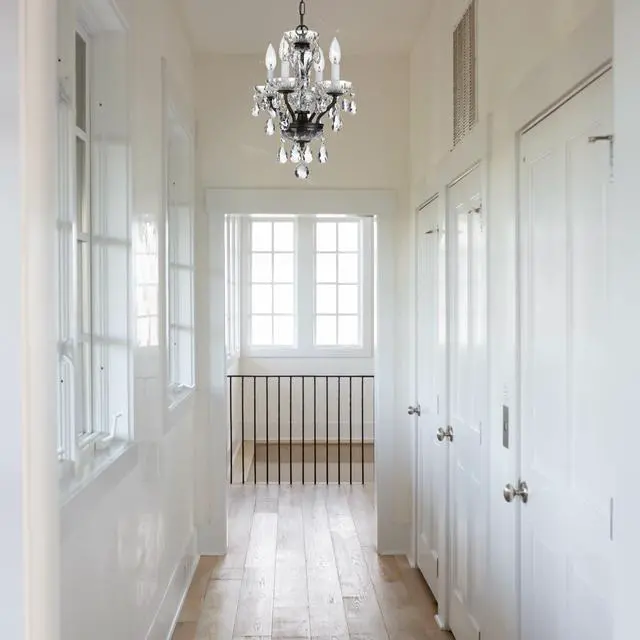 Alt view image 5 of 6 - Welton 11'' Hand Cut Crystal English Bronze Chandelier