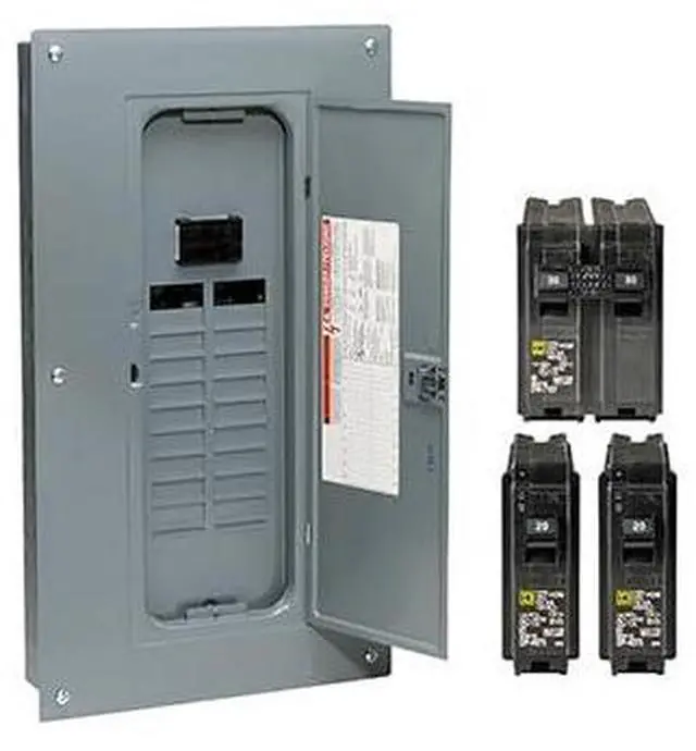 Main image of Square D HomeLine 100 amps 120/240 Volt 20 Space 40 Circuits Combination Mount Main Breaker Load Center
