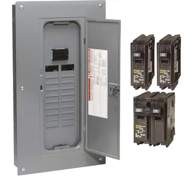 Alt view image 4 of 6 - Square D HomeLine 100 amps 120/240 Volt 20 Space 40 Circuits Combination Mount Main Breaker Load Center