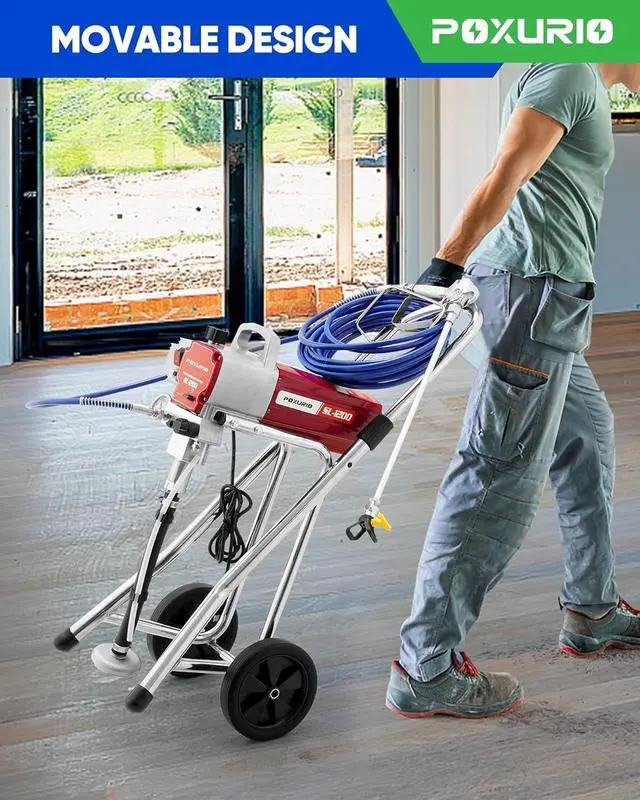 Alt view image 6 of 6 - Airless Paint Sprayer, 3300PSI 1200W High Efficiency Airless Sprayer, Fine and Even Painting Effect, Extension Rod, Indoor Paint Sprayer for Walls, Home Interior, House Painting, DIY Red