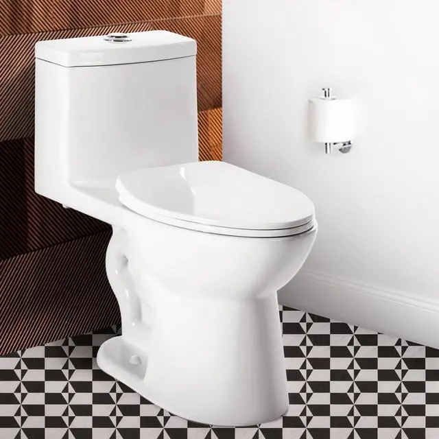 Main image of One Piece Toilets for Bathrooms, 17" Comfort Height Toilet with Soft Close Seat, Dual Flush 0.8/1.28 GPF, cUPC&WaterSense Certified, Easy to Clean & Install, ADA Height, 12" Rough-In
