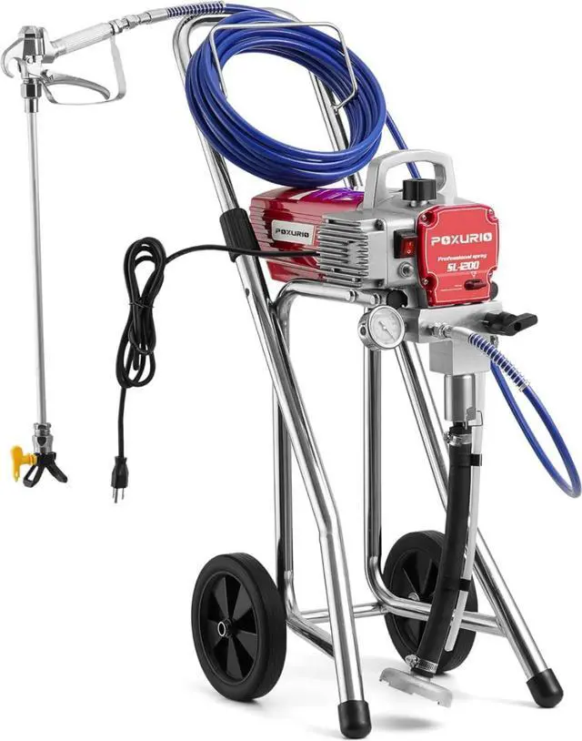 Main image of Airless Paint Sprayer, 0.47GPM Paint Sprayer for Home Interior 3300psi 1200W High Efficiency Airless Sprayer with Low Overspray for House Painting Townhouse, Red