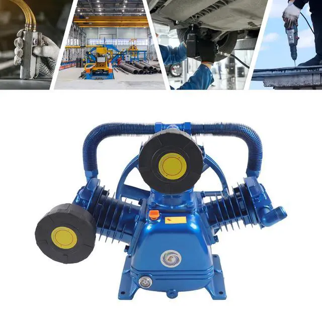 Alt view image 3 of 6 - Air Compressor Pump Head 175PSI 10HP Twin Cylinder Air Compressor Pump Head 7.5KW Double Stage Universal Low Energy Consumption Air Compressor Head Faster Inflation & Low Noise 20.5 * 17.1in