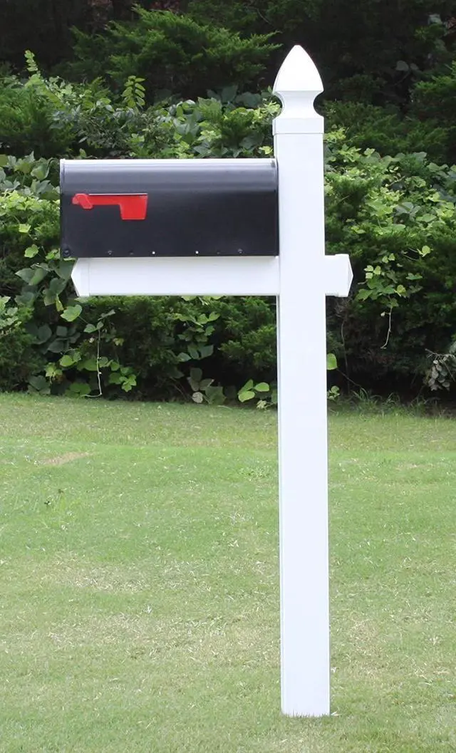 Alt view image 3 of 6 - The Richmond Vinyl/PVC Mailbox Post No Dig System - White (Includes Mailbox)