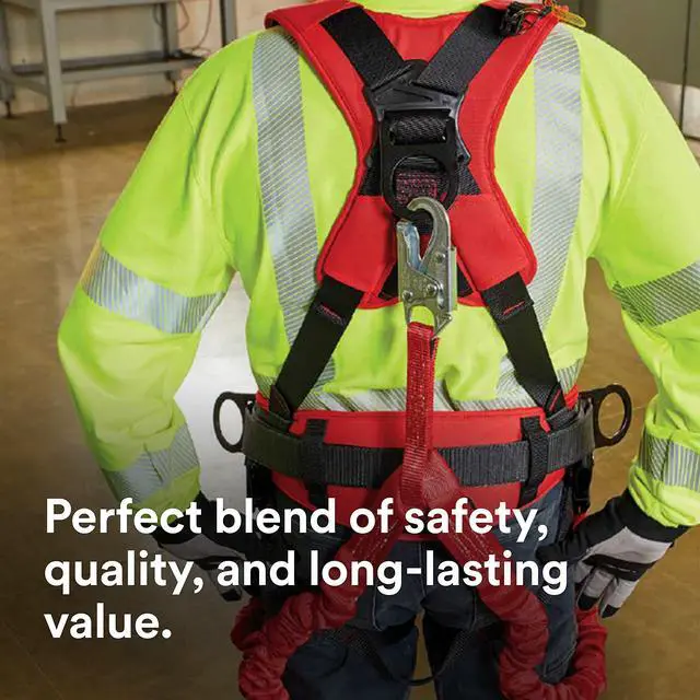 Alt view image 3 of 6 - Protecta PRO 1340161 6', 100-Percent Elastic Shock Absorbing Lanyard, Snap Hook At Center, Steel Rebar Hooks On Leg Ends, 310 lb. Capacity, Red