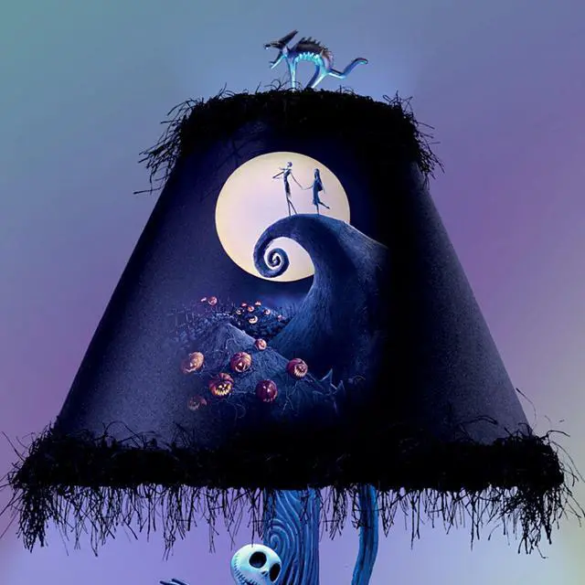 Alt view image 2 of 6 - Disney The Nightmare Before Christmas Moonlight Table Lamp, Jack and Sally Design, 20 inches, Blue Light