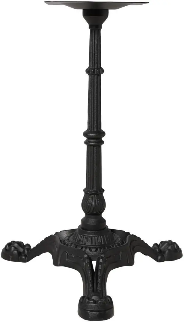 Main image of Cast Iron Table Base Pedestal, Semi-Gloss Black Powder Coated, 27.95in H, Ornate Tripod Clawfoot, Pre-Drilled Mount Plate, Heavy Duty Furniture Leg Stand, 200kg Load, DIY Premium Decorative Table Leg