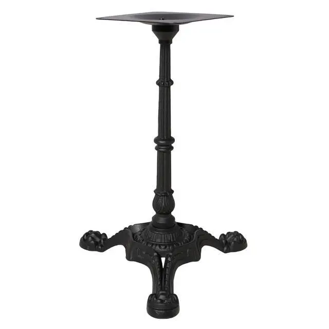Alt view image 2 of 6 - Cast Iron Table Base Pedestal, Semi-Gloss Black Powder Coated, 27.95in H, Ornate Tripod Clawfoot, Pre-Drilled Mount Plate, Heavy Duty Furniture Leg Stand, 200kg Load, DIY Premium Decorative Table Leg