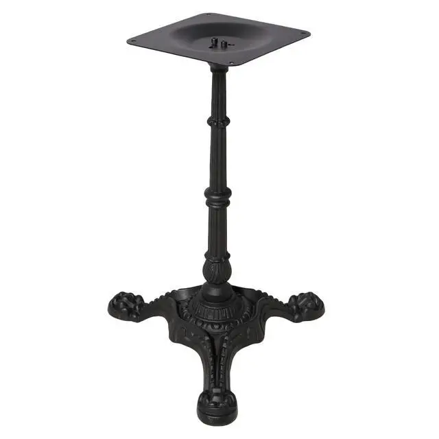 Alt view image 3 of 6 - Cast Iron Table Base Pedestal, Semi-Gloss Black Powder Coated, 27.95in H, Ornate Tripod Clawfoot, Pre-Drilled Mount Plate, Heavy Duty Furniture Leg Stand, 200kg Load, DIY Premium Decorative Table Leg