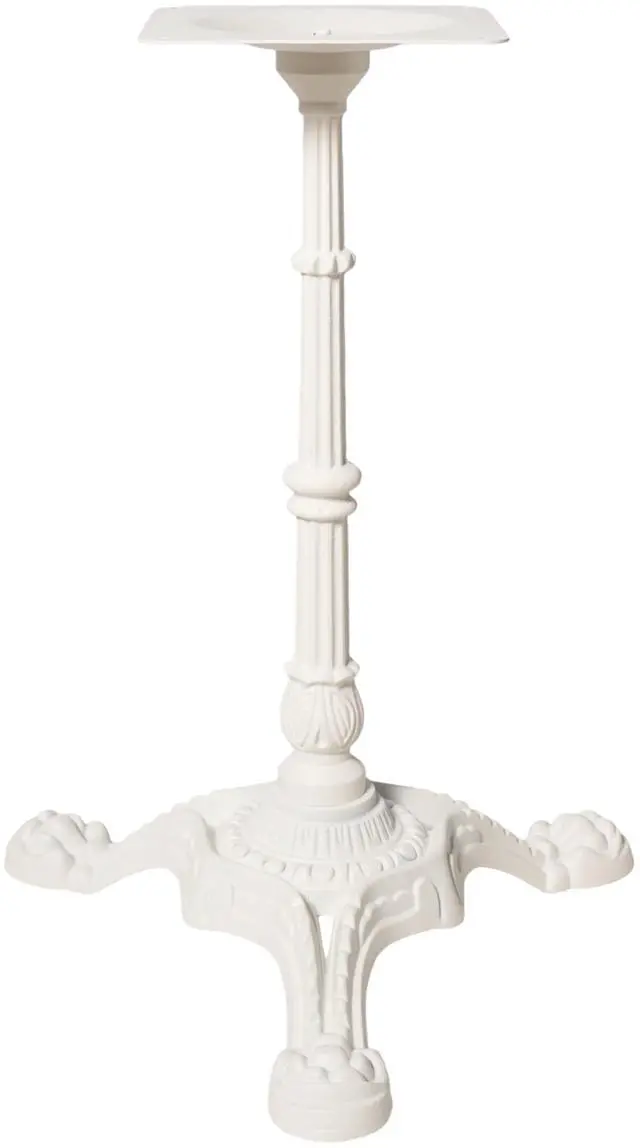 Alt view image 2 of 6 - Cast Iron Table Base Pedestal, Semi-Gloss White Powder Coated, 27.95in H, Ornate Tripod Clawfoot, Pre-Drilled Mount Plate, Heavy Duty Furniture Leg Stand, 200kg Load, DIY Premium Decorative Table Leg