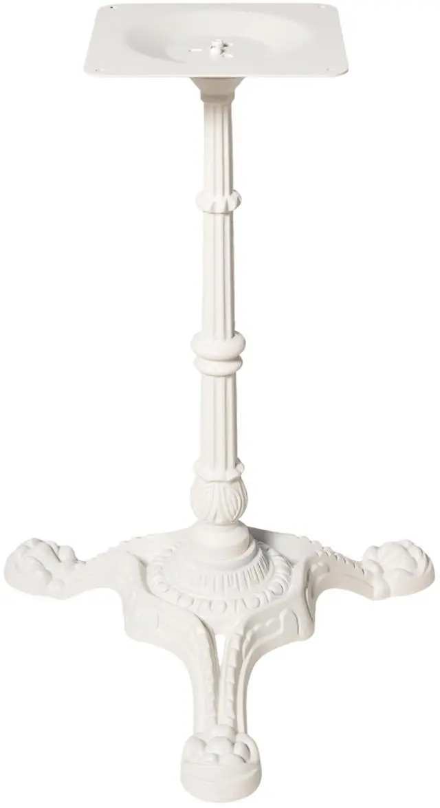 Alt view image 3 of 6 - Cast Iron Table Base Pedestal, Semi-Gloss White Powder Coated, 27.95in H, Ornate Tripod Clawfoot, Pre-Drilled Mount Plate, Heavy Duty Furniture Leg Stand, 200kg Load, DIY Premium Decorative Table Leg