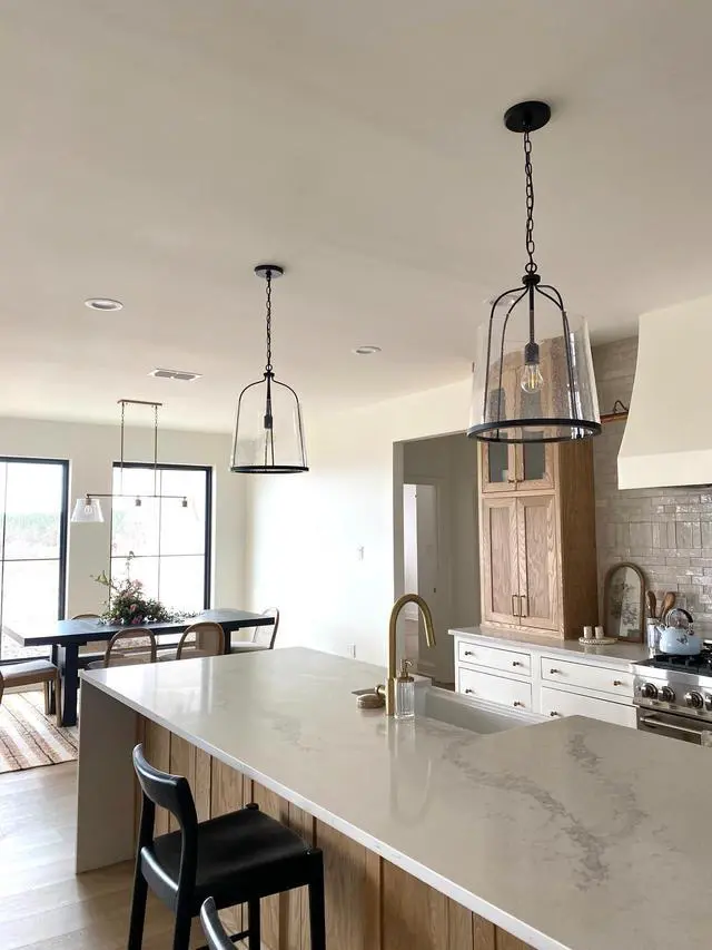 Alt view image 2 of 6 - HomePlace Lighting 347011MB Madison Transitional Clear Seeded Glass Pendant Light Fixture, 1-Light 100 Watt, 19" H x 14" W, Black