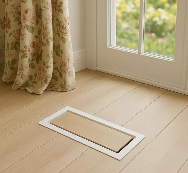 Alt view image 6 of 6 - Premium Air Vent - 4x10 Drop in, Glacier White, Flush Mount Floor Register with Damper 4" x 10" White Modern Air Vent for AC and Heating Heavy Duty Steel (Case of 10)