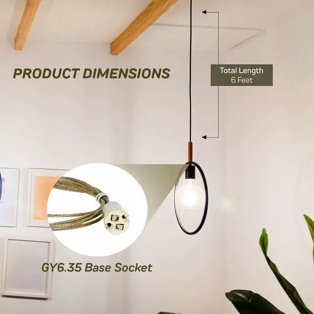 Alt view image 2 of 6 - 287COXLVN FreeJack Pendant Socket, Chrome Nickel, Low Voltage, 50W Lamp Max with 12V System, Includes 6' Field-Cuttable Wire (3 Pack)