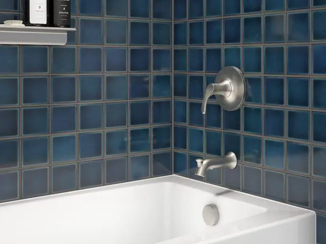 Alt view image 2 of 4 - TS27391-4G-BN Simplice Rite-Temp Bath and Shower Trim Set with Single-Function Showerhead 1.75 GPM, Diverter Bath Spout, Wall-Mount Shower Head and Bath Faucet, Vibrant Brushed Nickel