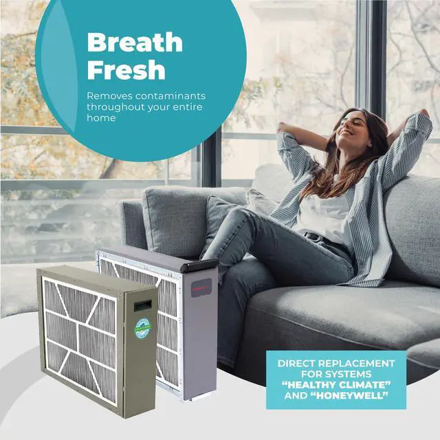 Alt view image 4 of 6 - Lennox X7935 20x20x5 Furnace Filter, Carbon Clean Merv 16 Home HVAC Air Filter, with Wholesalehome Cleaning Cloth
