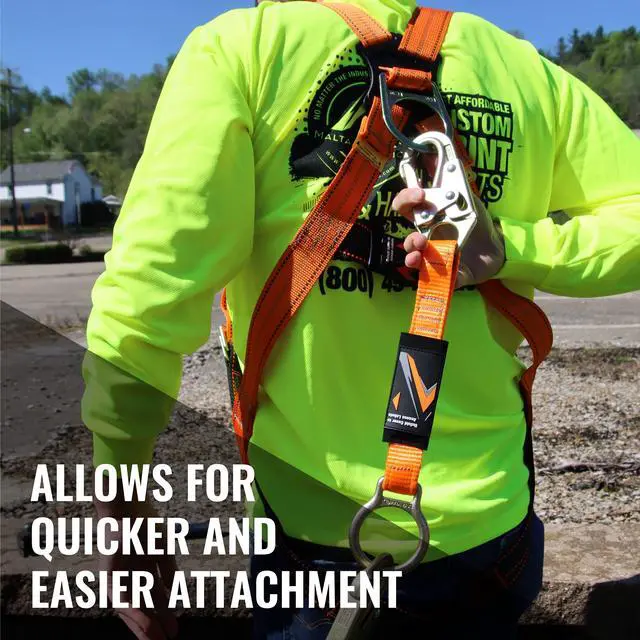 Alt view image 5 of 6 - 18 D-Ring Extender with Snap Hook for Fall Protection and Roofing, OSHA/ANSI Compliant (8)