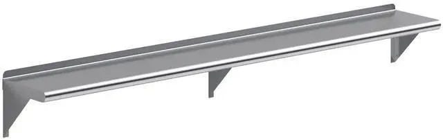 Main image of 10 in. x 72 in. Stainless Steel Wall Shelf | NSF | Metal Shelving | Garage, Laundry, Storage, Utility Room | Restaurant, Commercial Kitchen