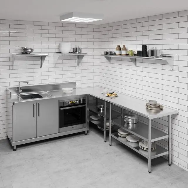 Alt view image 2 of 6 - 10 in. x 72 in. Stainless Steel Wall Shelf | NSF | Metal Shelving | Garage, Laundry, Storage, Utility Room | Restaurant, Commercial Kitchen
