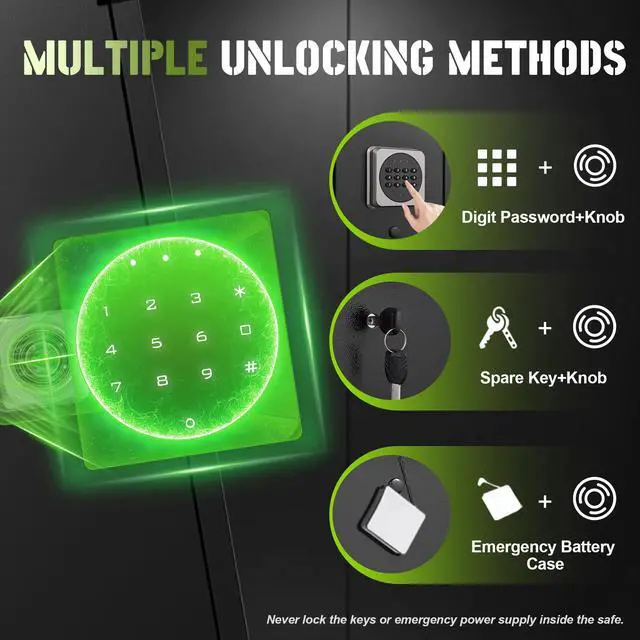 Alt view image 3 of 6 - 2-3 Gun Safe for Rifles and Pistols, Quick Access with Digital Keypad, Heavy Duty Cabinet with Removable Shelf and Pistol Pouch, No Assembly Required