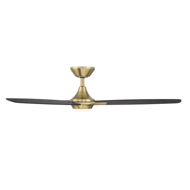 Alt view image 6 of 6 - WAC F-060L-SB/MB Blitzen 54" Outdoor Ceiling Fan with LED Lights and Remote, Soft Brass Matte Black