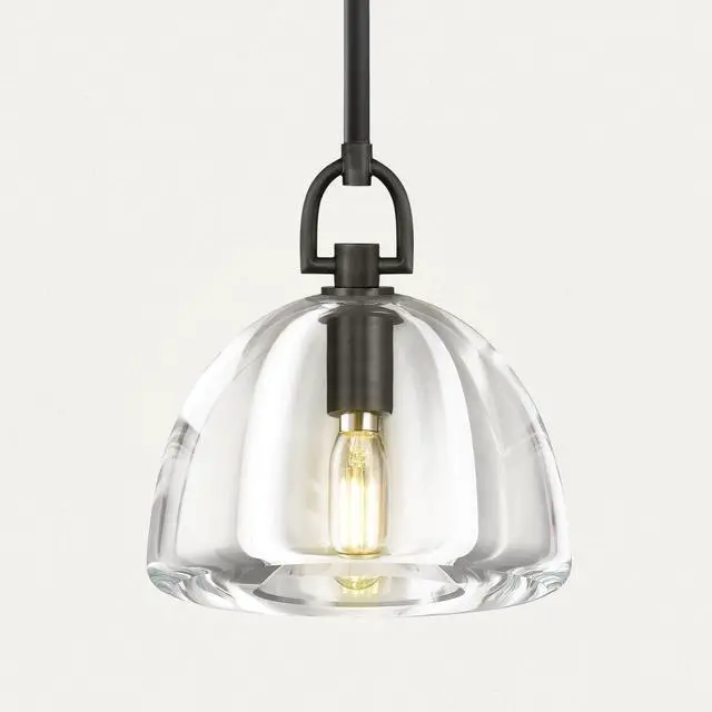 Main image of Botanist Crystal Dome Black Pendant Light,7" Crystal Modern Black Pendant Lights Kitchen Island, Hanging Crystals Dome Pendant, Farmhouse Kitchen Pendant Lighting Over Island,E12 Bulb Included