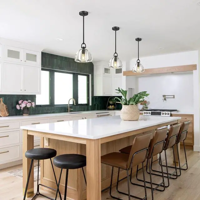 Alt view image 3 of 6 - Botanist Crystal Dome Black Pendant Light,7" Crystal Modern Black Pendant Lights Kitchen Island, Hanging Crystals Dome Pendant, Farmhouse Kitchen Pendant Lighting Over Island,E12 Bulb Included
