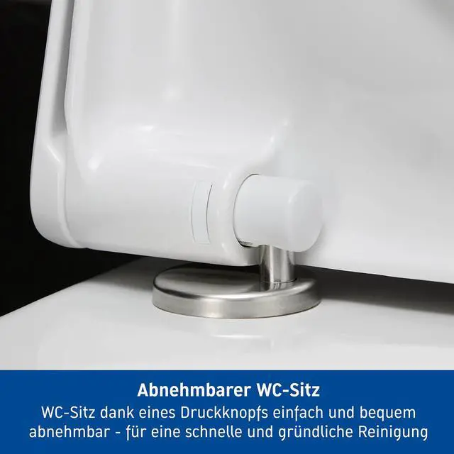 Alt view image 5 of 6 - Starck 3 Toilet seat, White High Gloss, Soft-closing, Stainless Steel Hinges