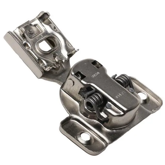 Alt view image 5 of 6 - 100 Pack Hardware 105-Degree Opening Angle 7/16" (11mm) Overlay Screw-On 2-Cam, 6 Way Adjustable Soft-Close Face Frame Cabinet Hinges, Nickel Plated Finish - H8Q045H