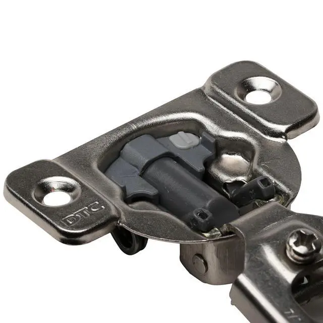 Alt view image 6 of 6 - 100 Pack Hardware 105-Degree Opening Angle 7/16" (11mm) Overlay Screw-On 2-Cam, 6 Way Adjustable Soft-Close Face Frame Cabinet Hinges, Nickel Plated Finish - H8Q045H