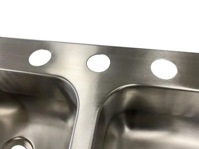 Alt view image 6 of 6 - Class A Customs | 25" X 17" X 5" Stainless Steel Double Bowl Sink | 300 Series Stainless Steel | RV Camper Motor Home Sink | Concession Sink