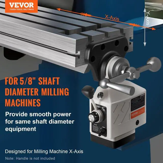 Alt view image 2 of 6 - [ { "text": "Vevor Al-310S Power Feed X-Axis 450 in-lb Torque,Power Feed Milling Machine 0-200PRM, Power Table Feed Mill 110V,for Bridgeport and Similar Knee Type Milling Machines - ", "type": "text"